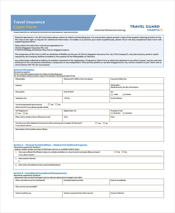 FREE 31 Claim Forms In MS Word