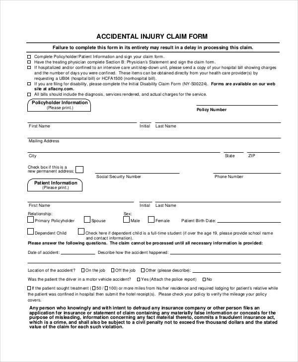 FREE 40 Claim Forms In PDF Excel MS Word
