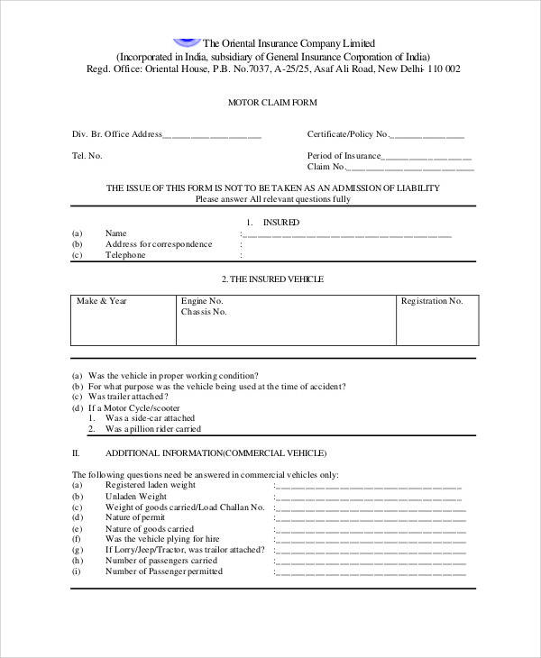 FREE 47 Claim Forms In PDF