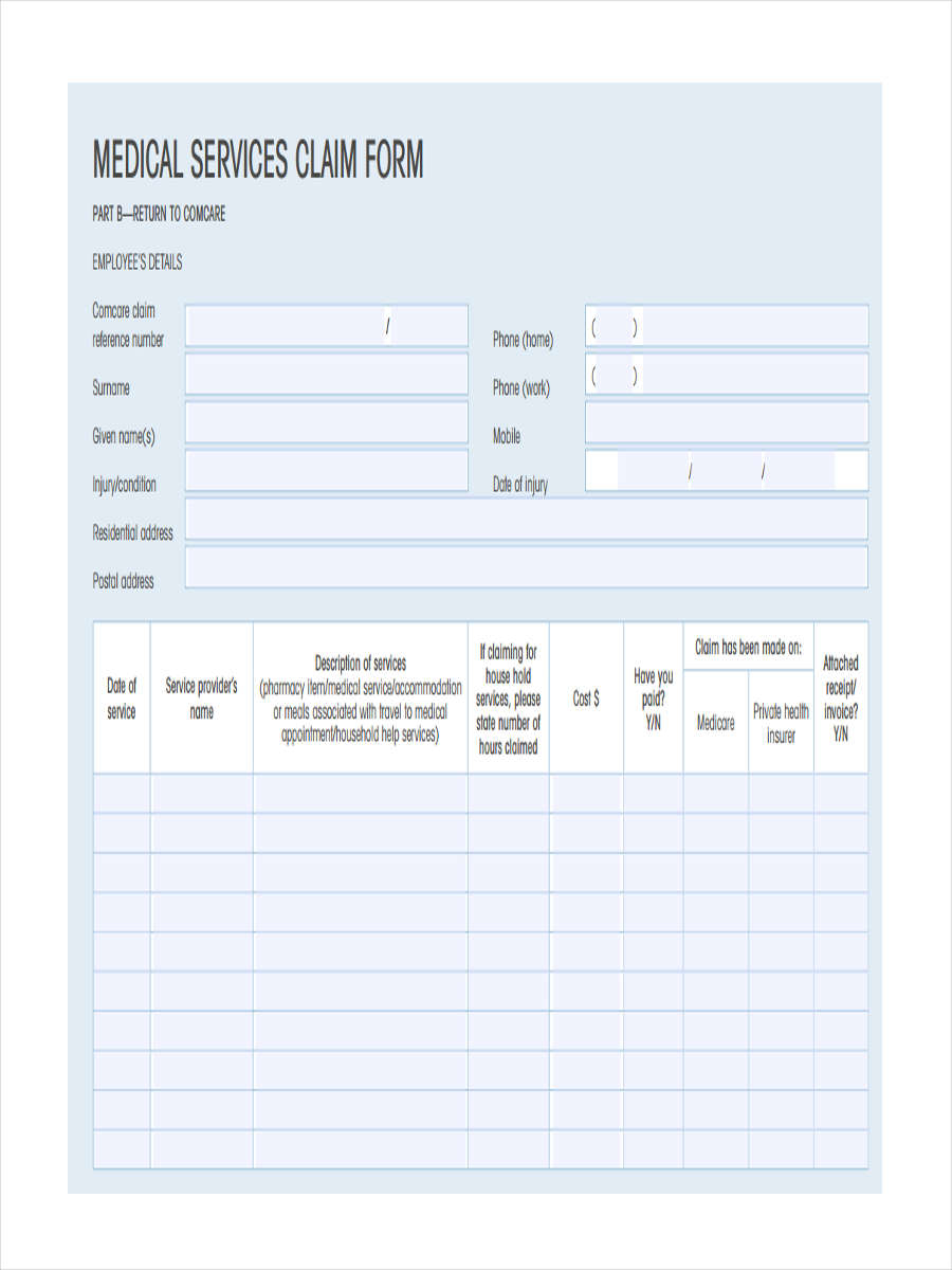 FREE 6 Sample Medical Service Forms In MS Word PDF