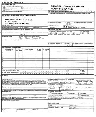 FREE 9 Sample Dental Claim Forms In PDF MS Word