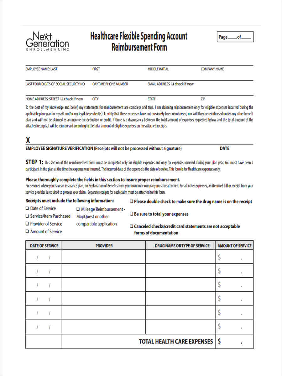 FREE 9 Sample Request For Reimbursement Forms In MS Word PDF Excel