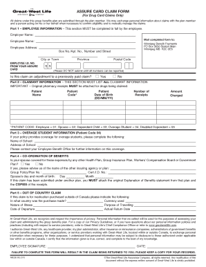 Great West Life Claim Form Fill And Sign Printable Template Online