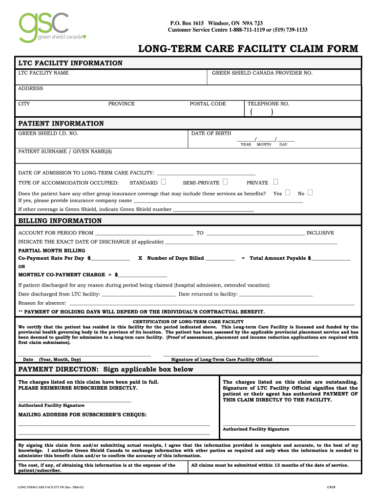 Green Shield Claim Forms Fill And Sign Printable Template Online 1681