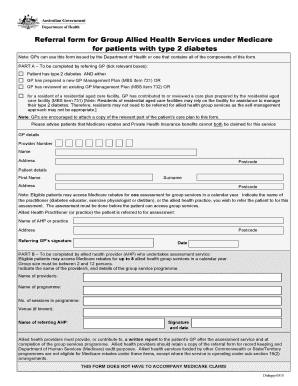 Group Allied Health Services Under Medicare Form Fill And Sign