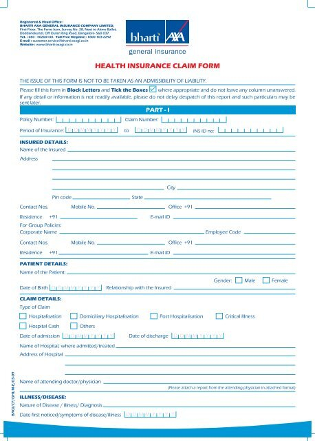 GROUP HEALTH INSURANCE CLAIM FORM CURVE cdr