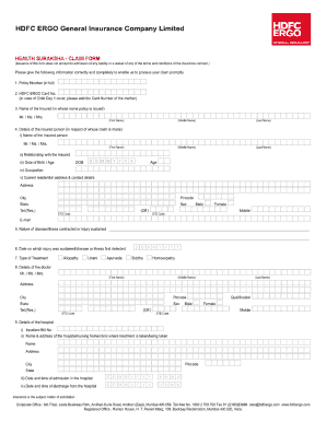 Hdfc Ergo Health Claim Form 2012 2022 Fill And Sign Printable 