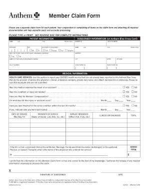 Highmark Bcbs Member Claim Form