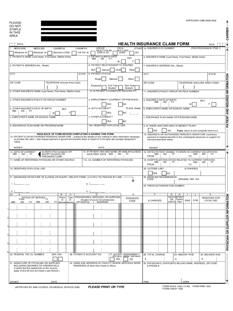 Insurance Claim Forms Templates Financial Report