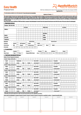 Insurance Proposal Pdf PdfFiller