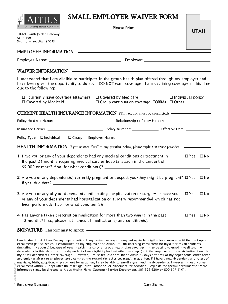 Insurance Waiver Form Template Fill Out And Sign Printable PDF