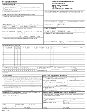 J430D Dental Claim Form 2012 Florida Blue Dental Fill And Sign