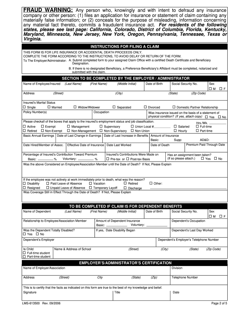 Kemper Life Insurance Claim Form