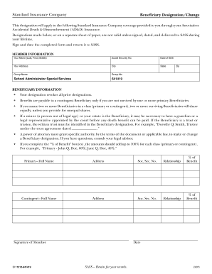 Liberty National Life Insurance Change Of Beneficiary Form Fill And 