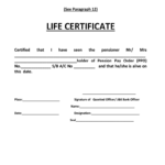 Life Certificate Sample 2020 2021 Fill And Sign Printable Template