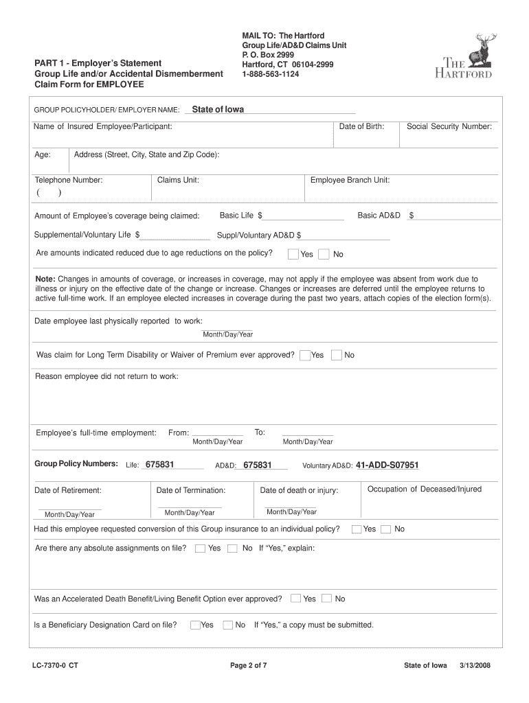 Life Insurance Claim Form Employee And Retiree Benefits State Benefits 