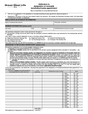 London Life Beneficiary Change Form Fill Online Printable Fillable