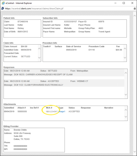 Looking Up NEA Numbers And Insurance Claim Information Easy Dental