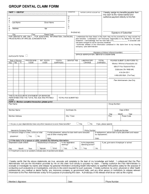 Manion Wilkins Dental Claim Form Fill Online Printable Fillable 