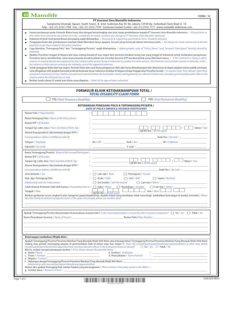 Manulife Claim Form Fill Out And Sign Printable PDF Template SignNow