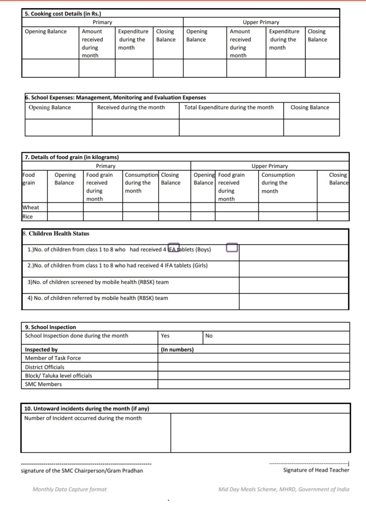 MDM MONTHLY ENTRY FORM MDM HARYANA MONTHLY ENTRY FORM DOWNLOAD 