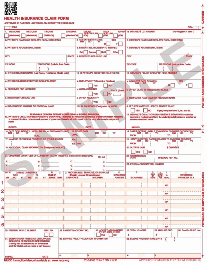 Medical Claim Form Template Lovely Medical Claim Form 1500 To Pin On 
