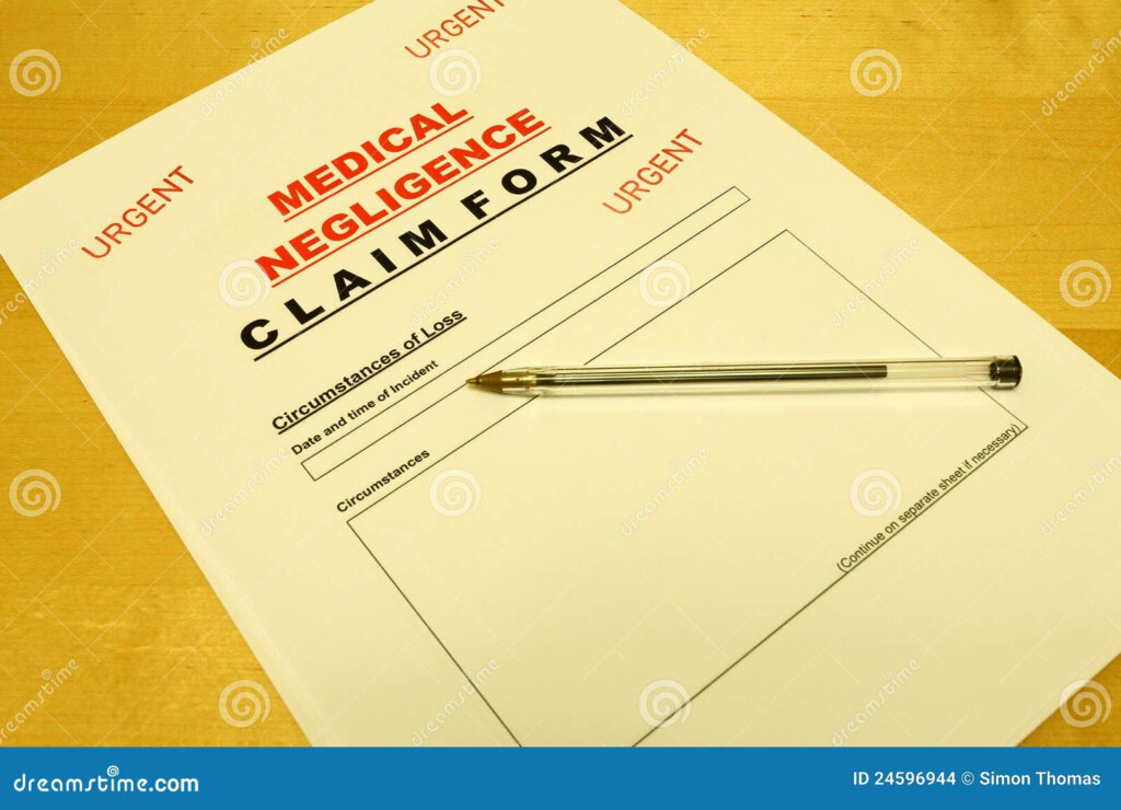 Medical Negligence Claim Form Stock Photo Image Of Healthcare Injury 