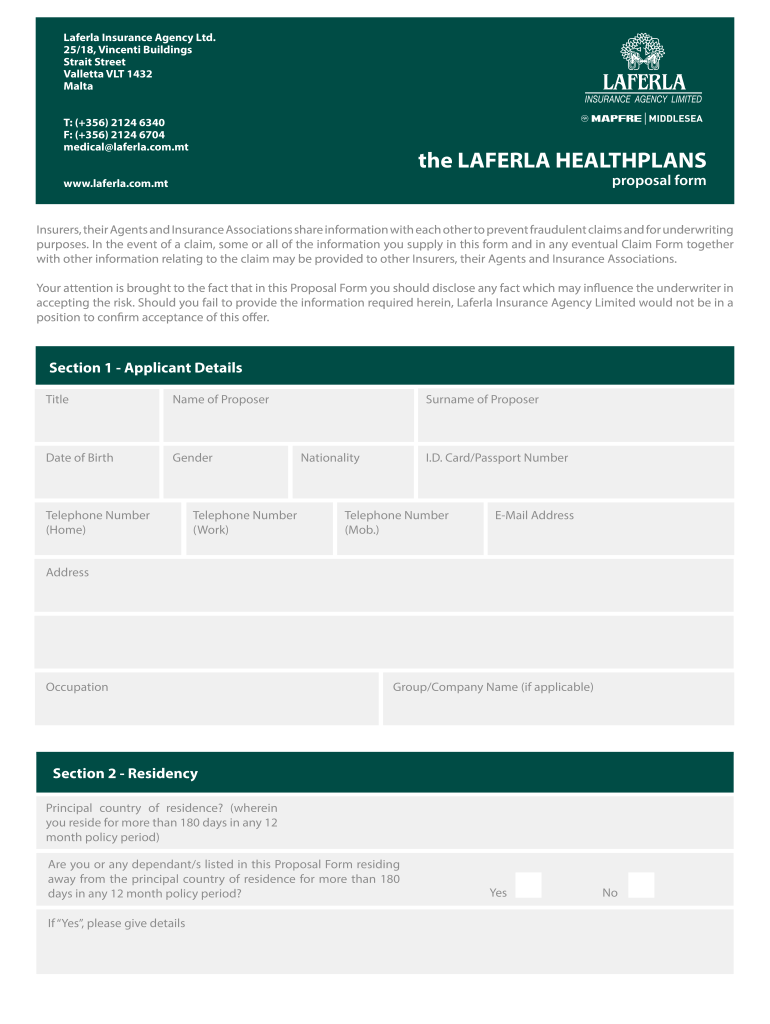 Middlesea Health Insurance Claim Form Mapfre Middlesea Motor 