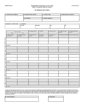 Ms Medicaid Crossover Form Fill And Sign Printable Template Online