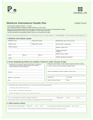 Multicare Claim Form Fill Online Printable Fillable Blank PdfFiller