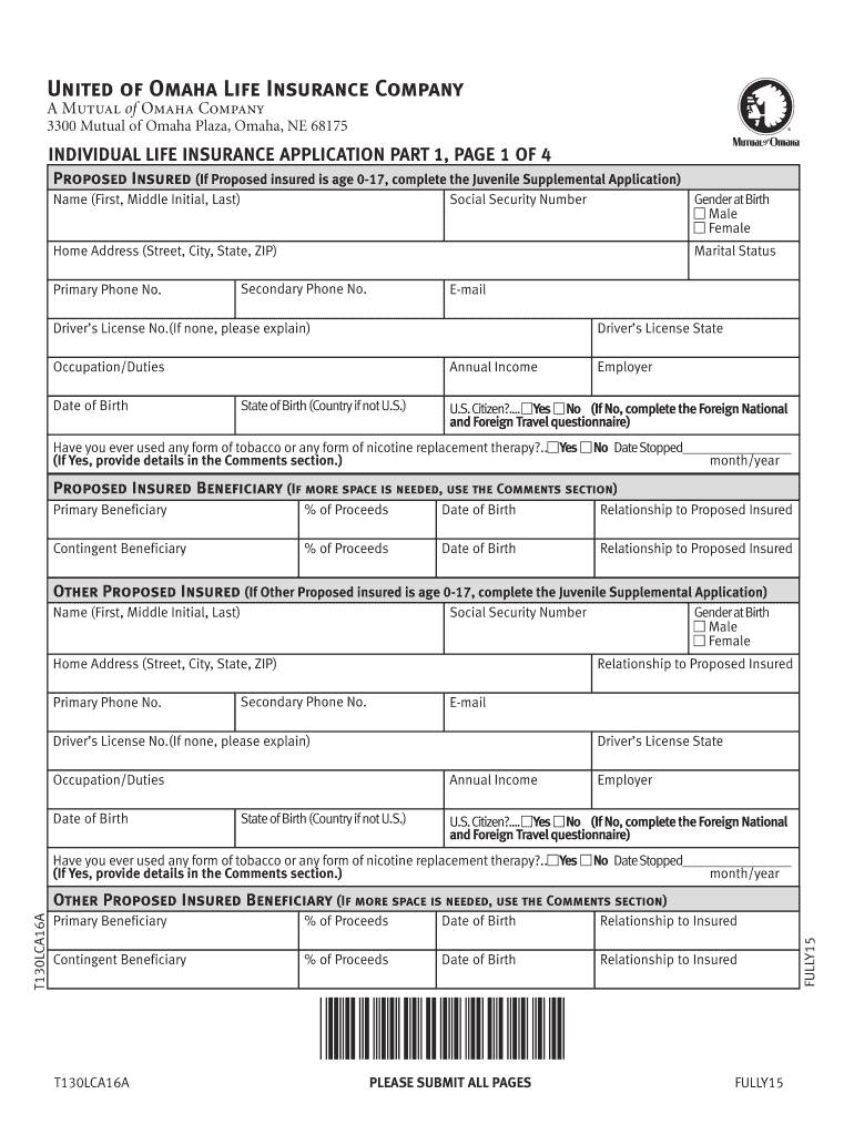 Mutual Of Omaha Simplified Issue Life Insurance Fill And Sign 