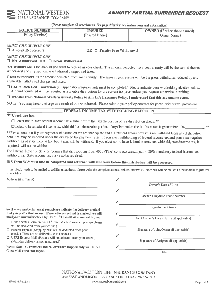 National Western Life Insurance Forms 2013 Fill Out Sign Online DocHub