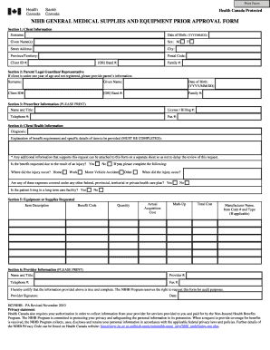 Nihb Prior Approval Form Fill Online Printable Fillable Blank