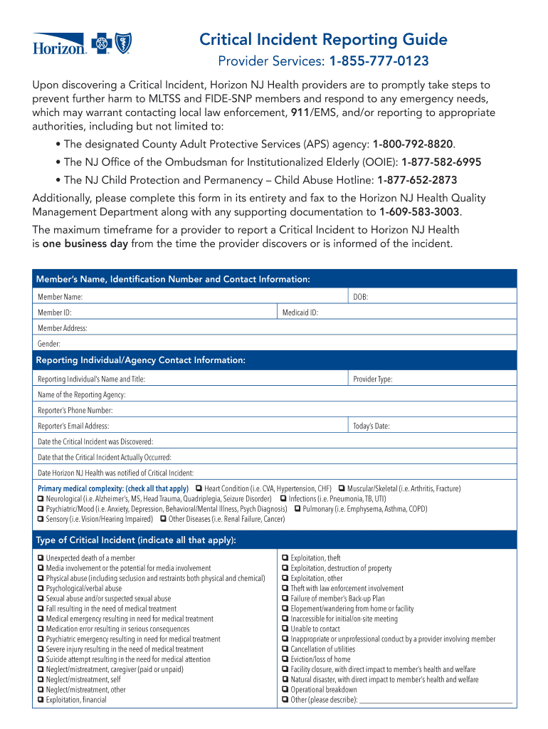 NJ Horizon Health EC003089 2019 2021 Fill And Sign Printable Template