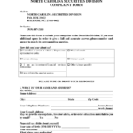 North Carolina Complaint Form Download Printable PDF Templateroller