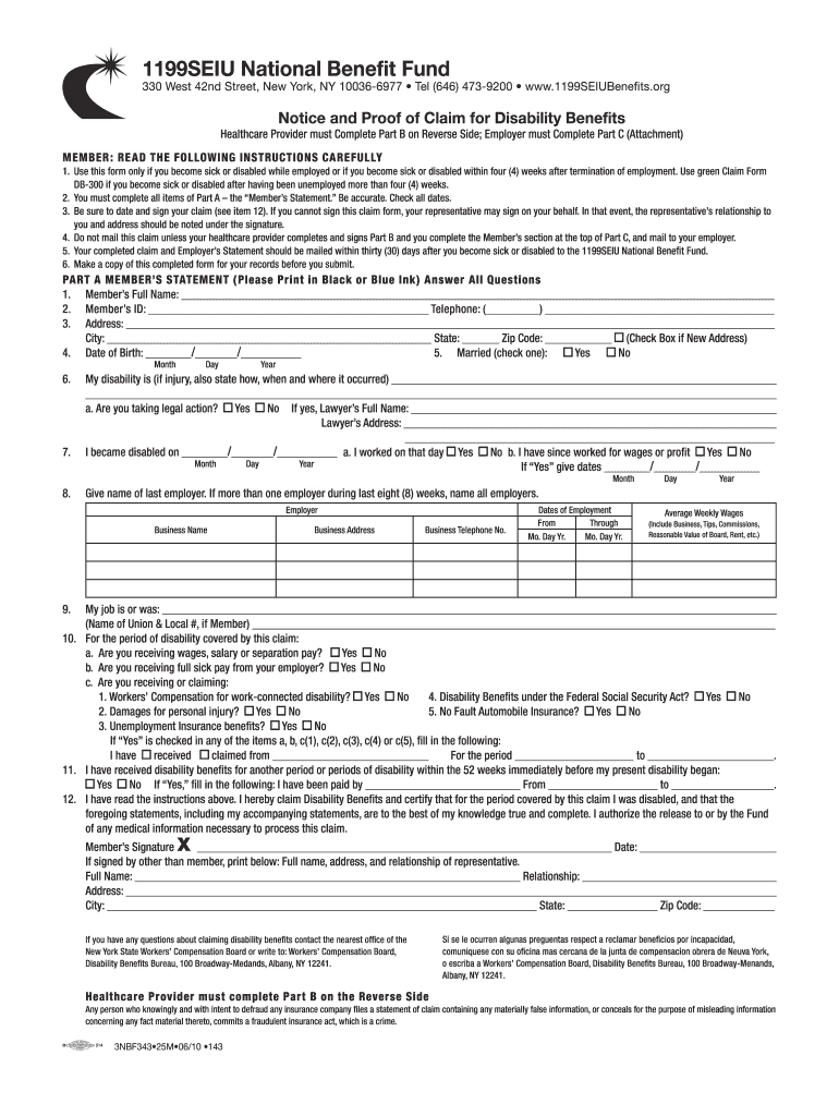 Notice And Proof Of Claim For Disability Form Fill Out Sign Online