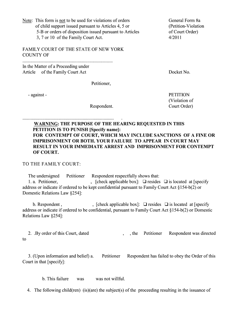 Ontario Court Form 8a Fill Out Sign Online DocHub