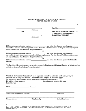 Oregon Motion To Dismiss Form Fill And Sign Printable Template Online