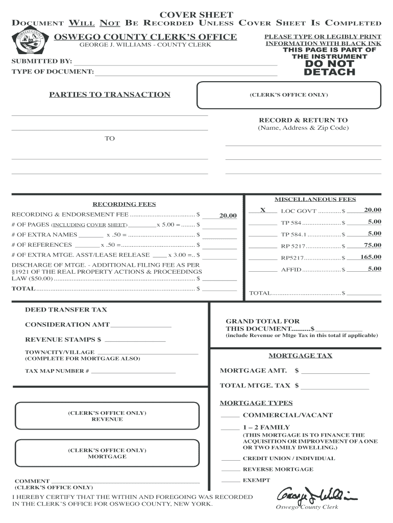 Oswego County Clerks Office Forms Fill Out And Sign Printable PDF