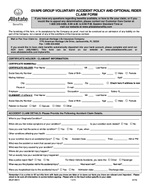 Outpatient Physician 39 s Treatment Claim Form And Allstate 