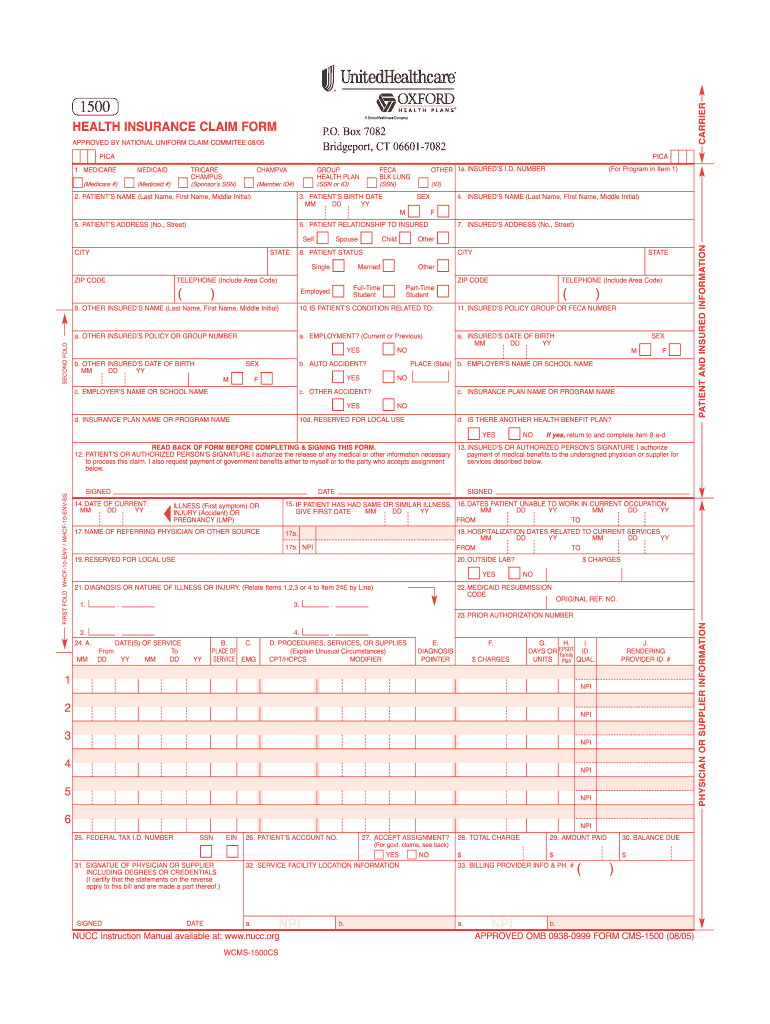 Oxford Claim Form Fill Online Printable Fillable Blank PdfFiller