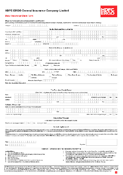  PDF HDFC ERGO Insurance Claim Form PDF Download In English InstaPDF