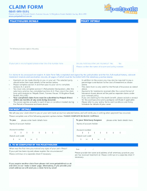 Petpals Direct Claim Form 2020 2022 Fill And Sign Printable Template