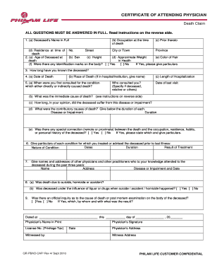 Philam Life Death Claim Requirements Fill Out And Sign Printable PDF 