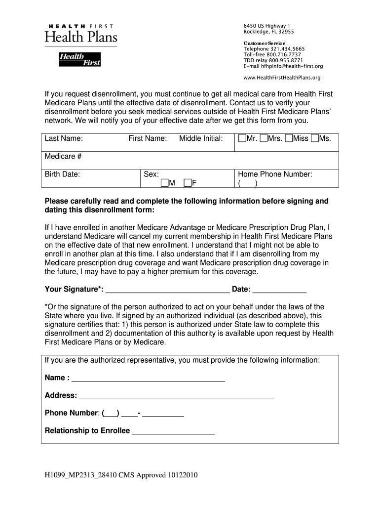 Plan Disenrollment Form Fill Out And Sign Printable PDF Template 