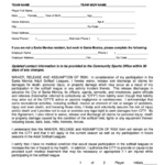 Player Release Of Liability And Registration Form Santa Monica Adult