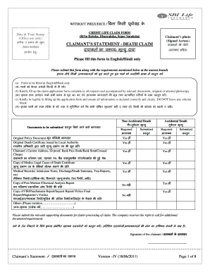 Sbi Deceased Claim Form Sample Fill And Sign Printable Template Online