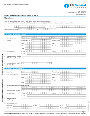 Sbi General Health Insurance Claim Form Part A Fill Online Printable 