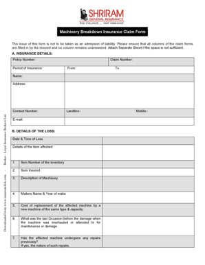 Shriram Insurance Claim Form Pdf Gambaran