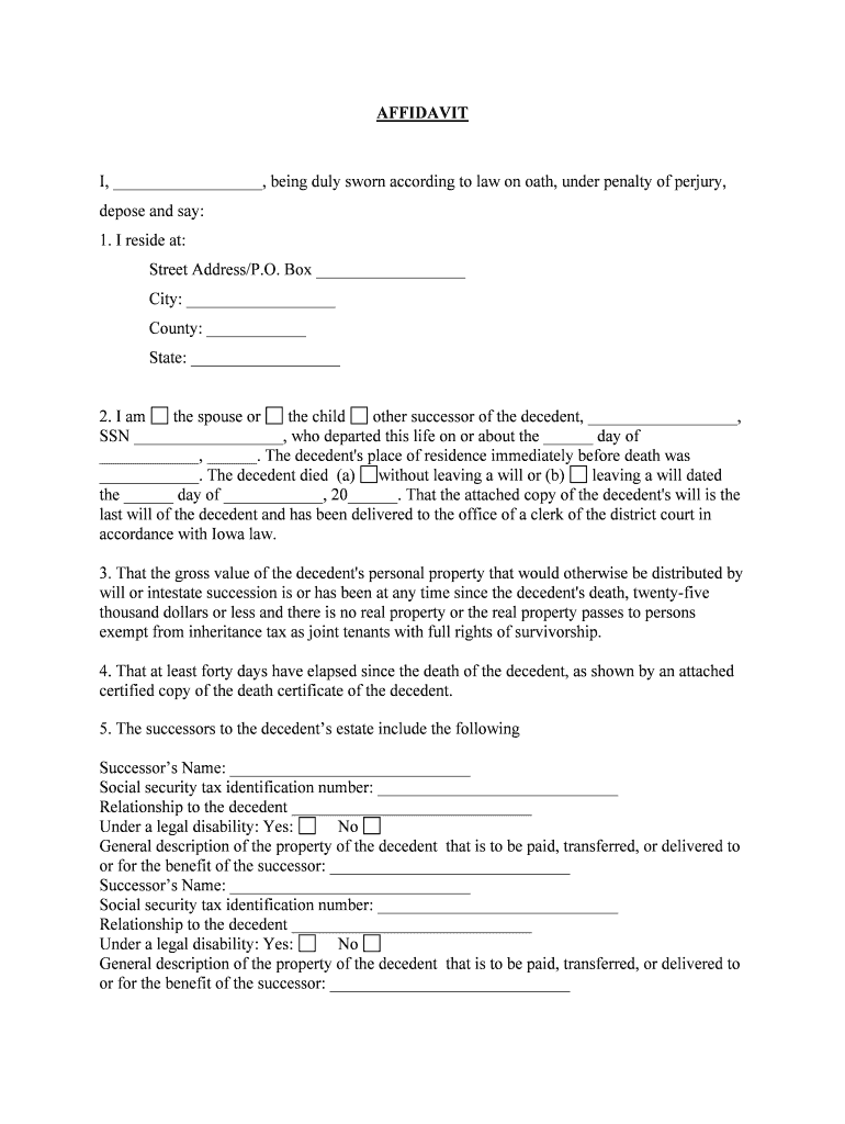 Small Claims Affidavit Form Tulsa County 2022 PrintableAffidavitForm